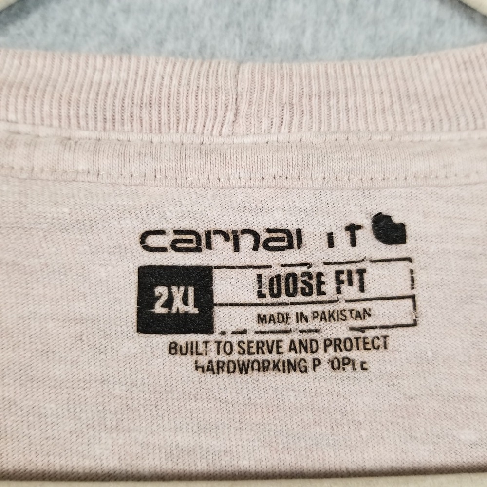 Carhartt Pocket T-Shirt Mens 2XL XXL Loose Fit Short Sleeve Workwear Thick Knit - Picture 5 of 12